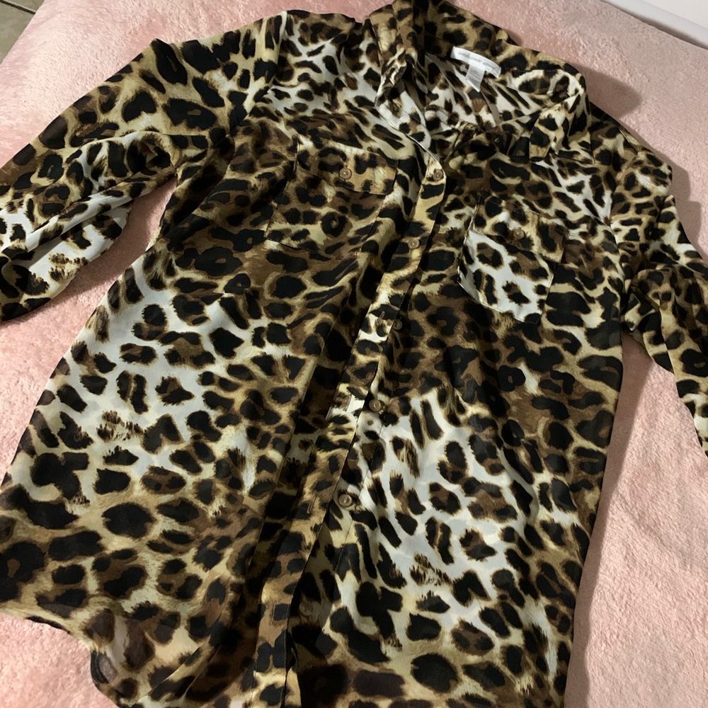 Leopard Print Button Down Shirt